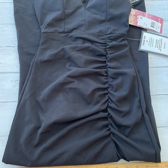 LOVE, NICKIE LEW Black long dress gown princess seam S - Picture 4 of 5